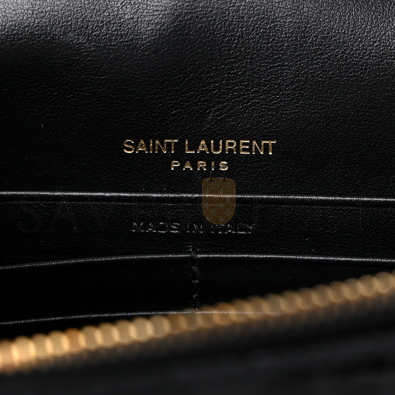 YSL KATE MONOGRAM TASSEL CHAIN WALLET IN CALFSKIN CROCODILE EMBOSSED 452159DND1J1000 (19*12.5*4cm)